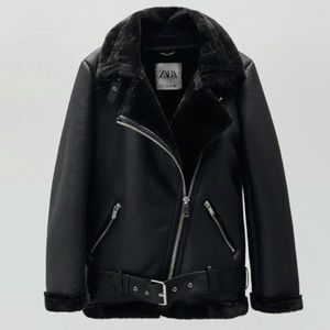 Zara Black Faux Leather Jacket